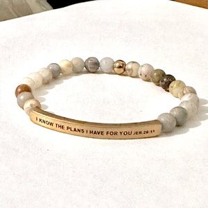 I KNOW THE PLANS I HAVE FOR YOU JER 29:11 Bamboo Agate Bracelet- Inspiration Co
